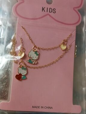 2 Kids Gold-Tone Charm Necklace Set #kidsjewlery